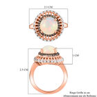 Natürlicher Äthiopischer Opal und Brauner Zirkon Ring 925 Silber rosévergoldet  ca. 2,17 ct image number 8